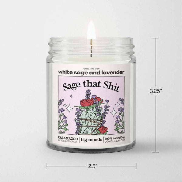 Big Moods - "Sage That Shit" White Sage & Lavender - Luxury Soy Candle