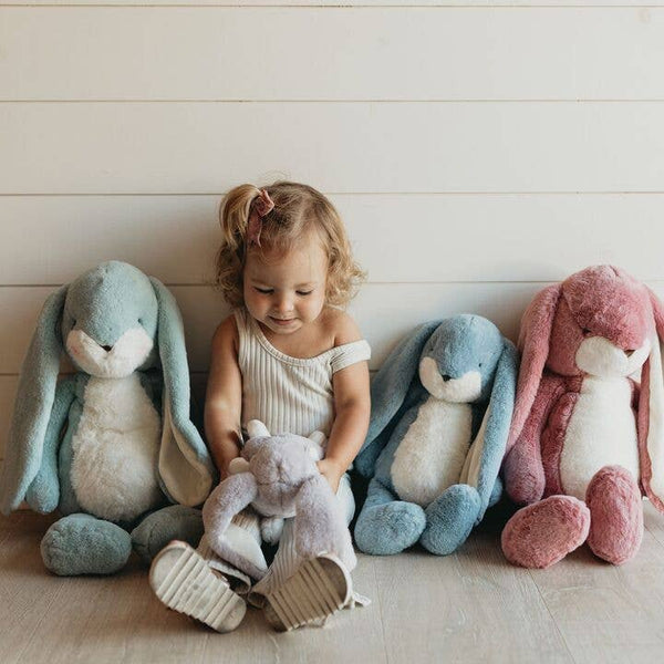 Personalized Bunnies By the Bay - Little Nibble 12" Floppy Bunny - Blue (Lavender Lustre)