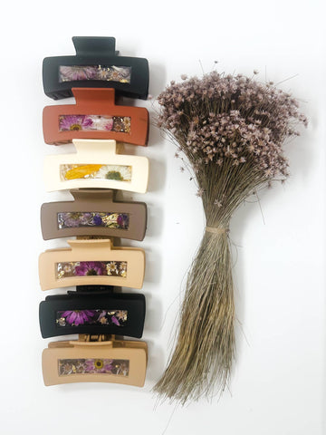 AlwaysJean - Pressed Flower Claw Clips *NEW SPRING COLLECTION*: Neutral Tones