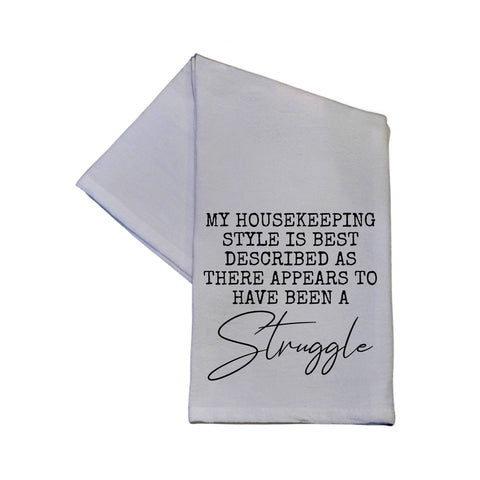 Driftless Studios - My Housekeeping Style Tea Towel