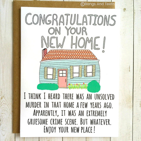 Bangs & Teeth - New Home Congratulations Card - housewarming card