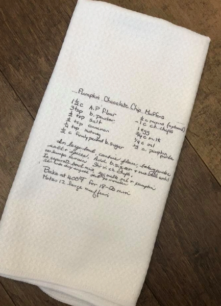 Handwritten Recipe Dish Towel