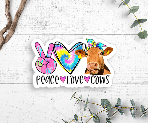 Expression Design Co - Peace Love Cows Vinyl Sticker