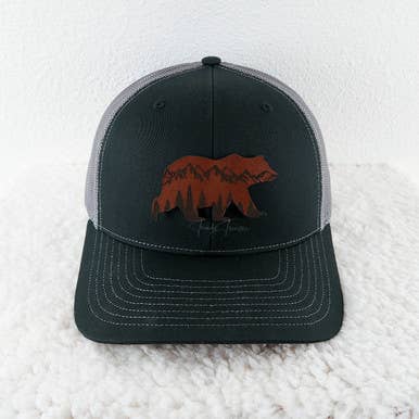 Trendy Transfers - Bear Landscape Leather Hat Patch
