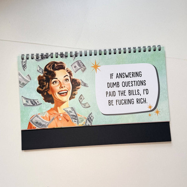 Corporate Snark - Sassy & Sweary Women at the Office Desk Flip Sign