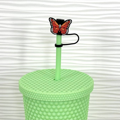 iconic mi - Straw Cover Orange Butterfly 7mm