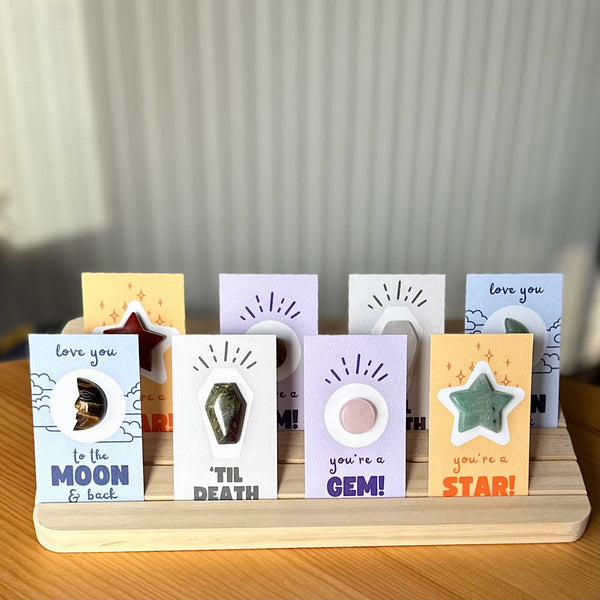 Pebble House - "Til Death" Coffin Mini Crystal Greeting Card- Crystals & Stones