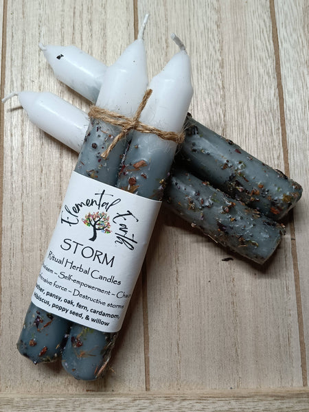 Elemental Earth Shop - Storm Herbal 6 inch candle