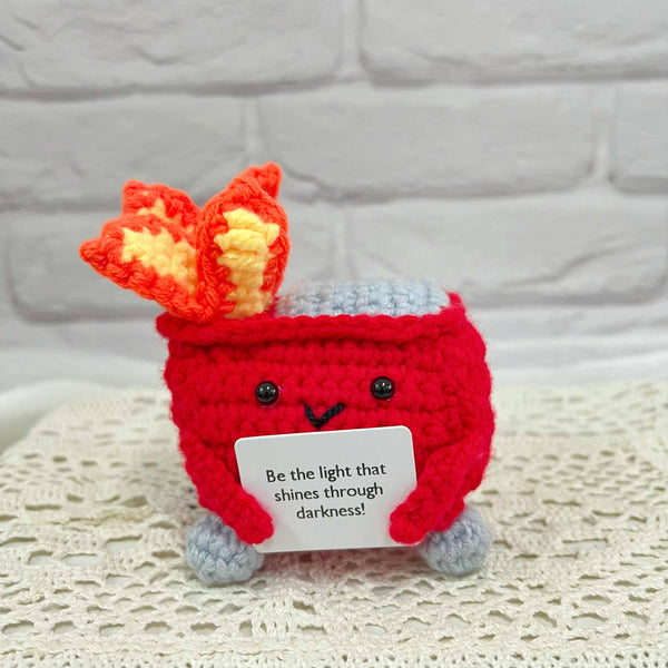 TOMOPOD LLC - Crochet Emotional Support Dumpster Fire Gifts, Handmade Toy