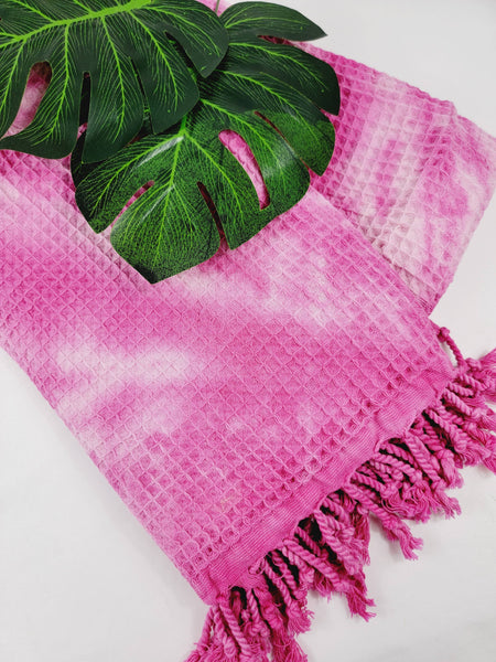 EBRU Home - 4 WAFFLE THROW/ Blanket , Assorted Tie-Dye Waffle Towel