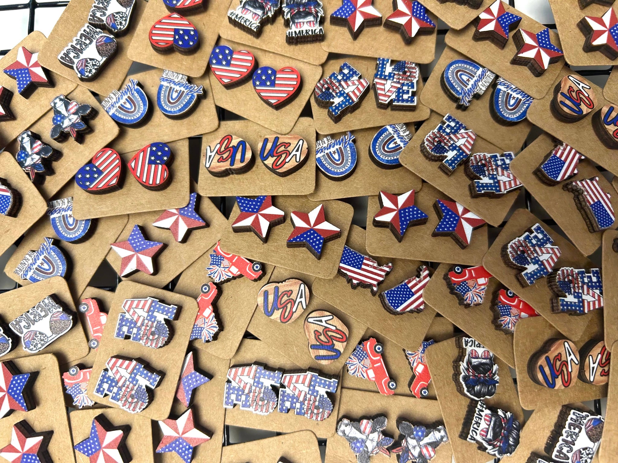 Kate Tuesday Jewelry - ❤️💙🤍 Red, White + Blue Patriotic Stud Earrings