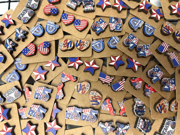 Kate Tuesday Jewelry - ❤️💙🤍 Red, White + Blue Patriotic Stud Earrings