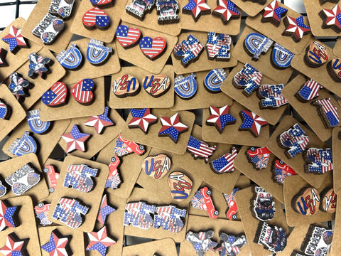 Kate Tuesday Jewelry - ❤️💙🤍 Red, White + Blue Patriotic Stud Earrings