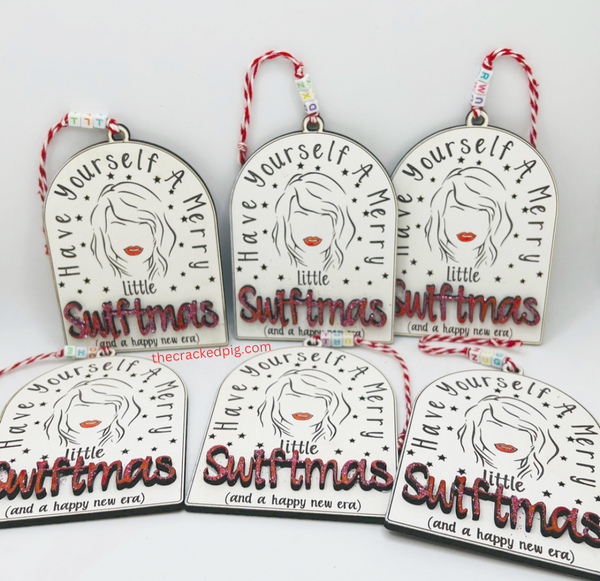 The Cracked Pig - Taylor Swift Swiftmas Hanging Ornament With Friendship Beads