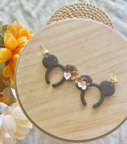 Terra Made - Fall floral mickey mouse earrings 