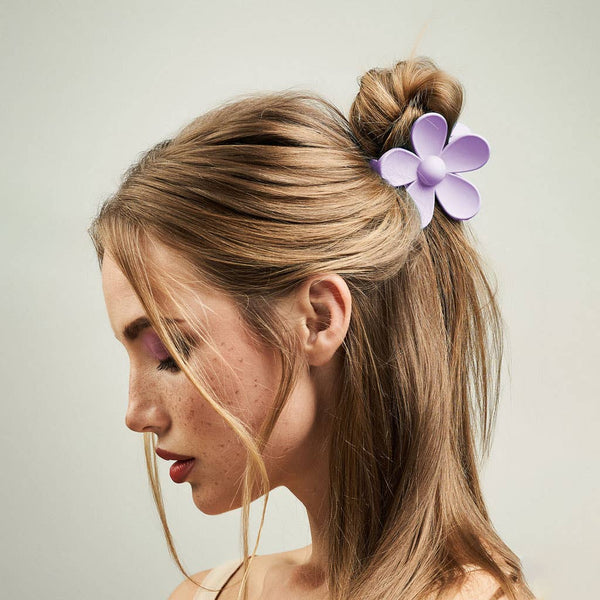 iconic mi - Daisy Flower Matt Hair Accessory Claw Clip 3": Dark grey