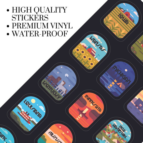 Track Your Adventures - 50 States Water Bottle with Stickers