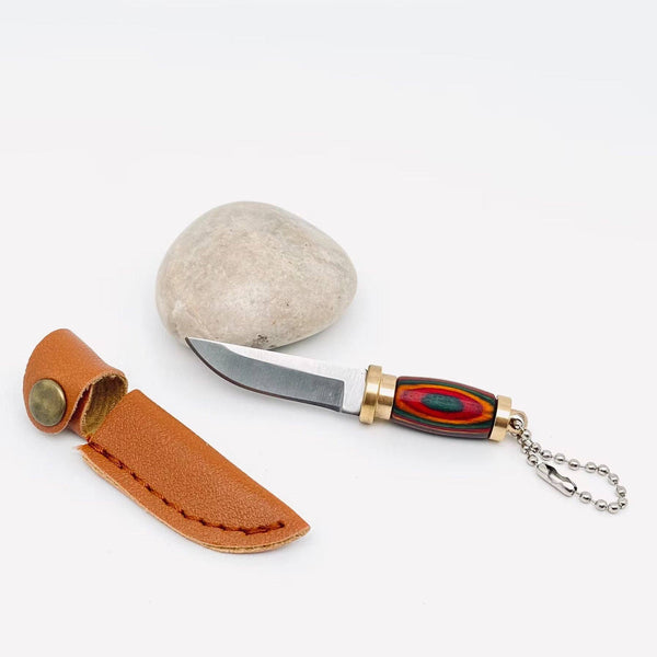 Mio Queena - Colored Wood Handle Portable Mini Knife and Protective Cover