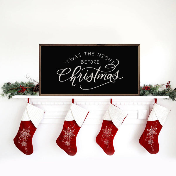 Kendrick Home - Twas The Night Before Christmas Sign in White on Black