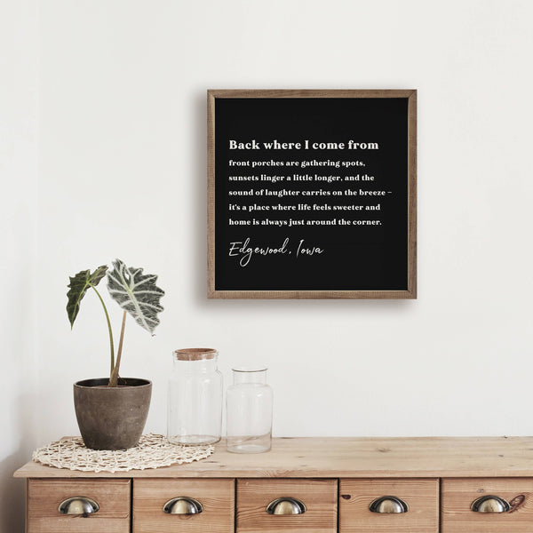 Kendrick Home - Personalized City State Back Where I Come From Black