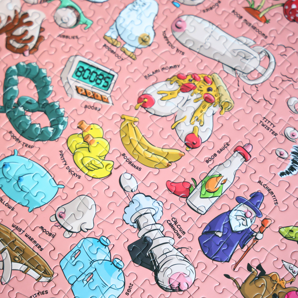 Sleazy Greetings - Tit's A Puzzle - Funny Boob Themed 1000 Piece Jigsaw Puzzle