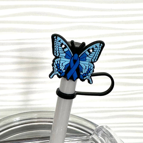 iconic mi - Straw Cover Awareness Month Blue Ribbon 10mm