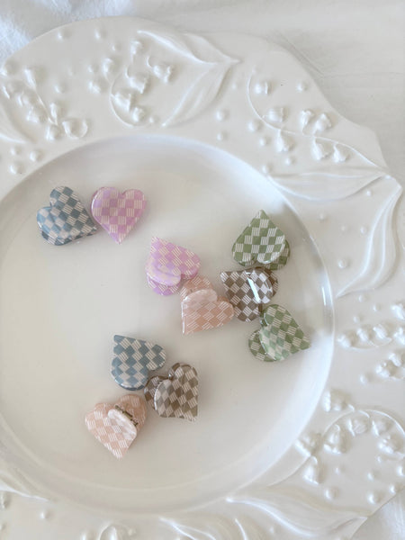 LoveLina - Checkered Heart Shape Hair Claw - DOLCE CK