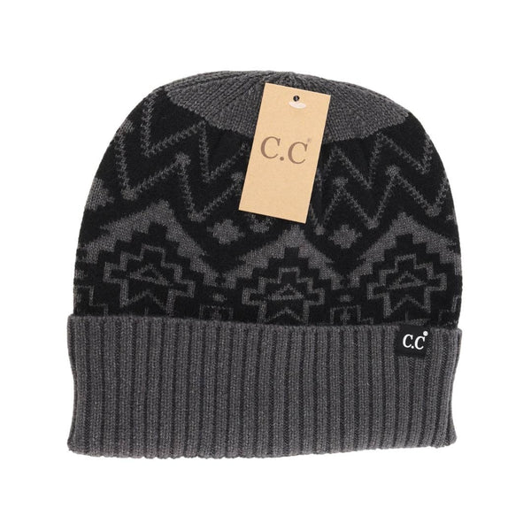 C.C Beanie - Unisex Cuffed Southwestern Print C.C Beanie HME0016