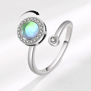 Moonstone Anxiety Fidget Spinner Ring in Solid Copper