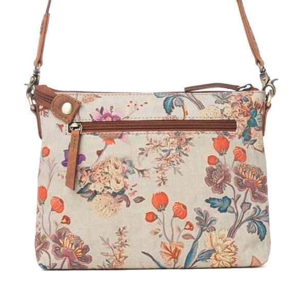 Myra Bag - Wildflower Trail Cotton & Leather Crossbody Bag in Sunlit Bloom
