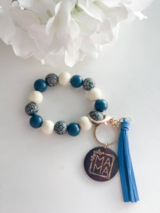Harris Girls & Co. - Mama Wristlet Keychain "Blue"