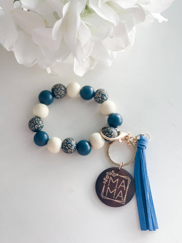 Harris Girls & Co. - Mama Wristlet Keychain "Blue"