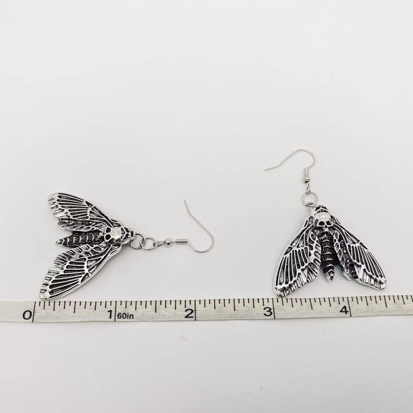 Mio Queena - Gothic Skull Moth Earrings - GT