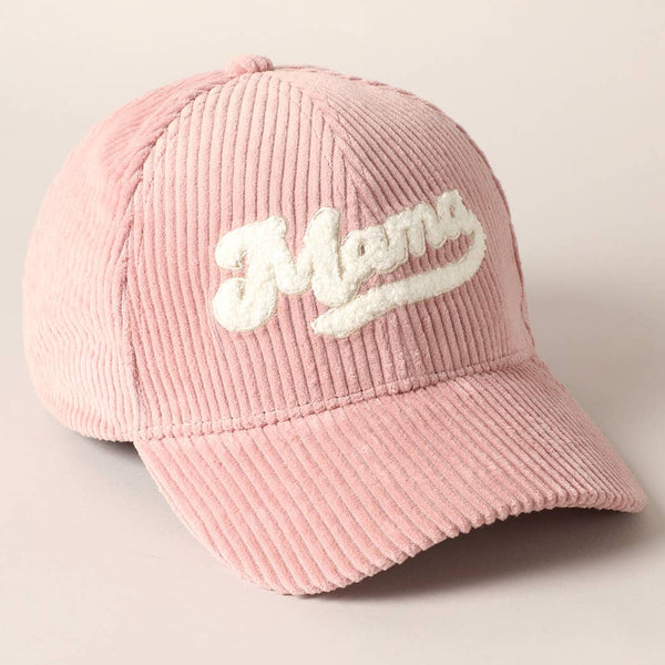 MAMA 3D Embroidered Fuzzy Patch Corduroy Cap