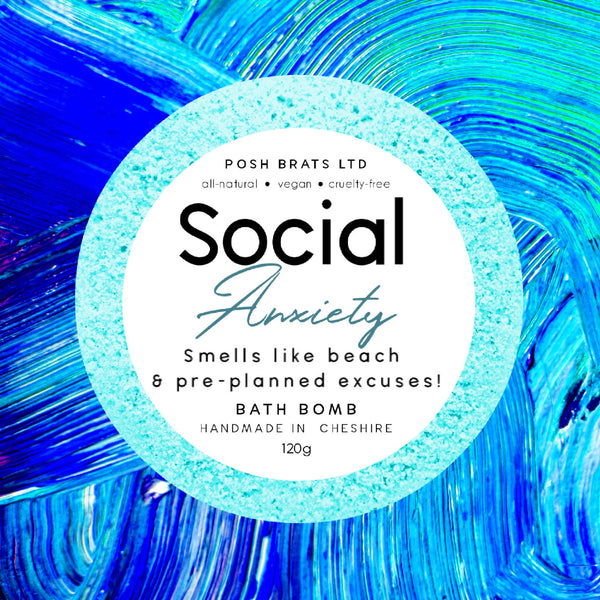 Posh Brats - Social Anxiety Fizzy Bath Bomb VEGAN Handmade Artisan