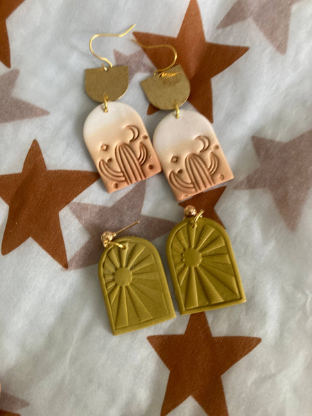 Terra Made - Ombré desert dangle earrings