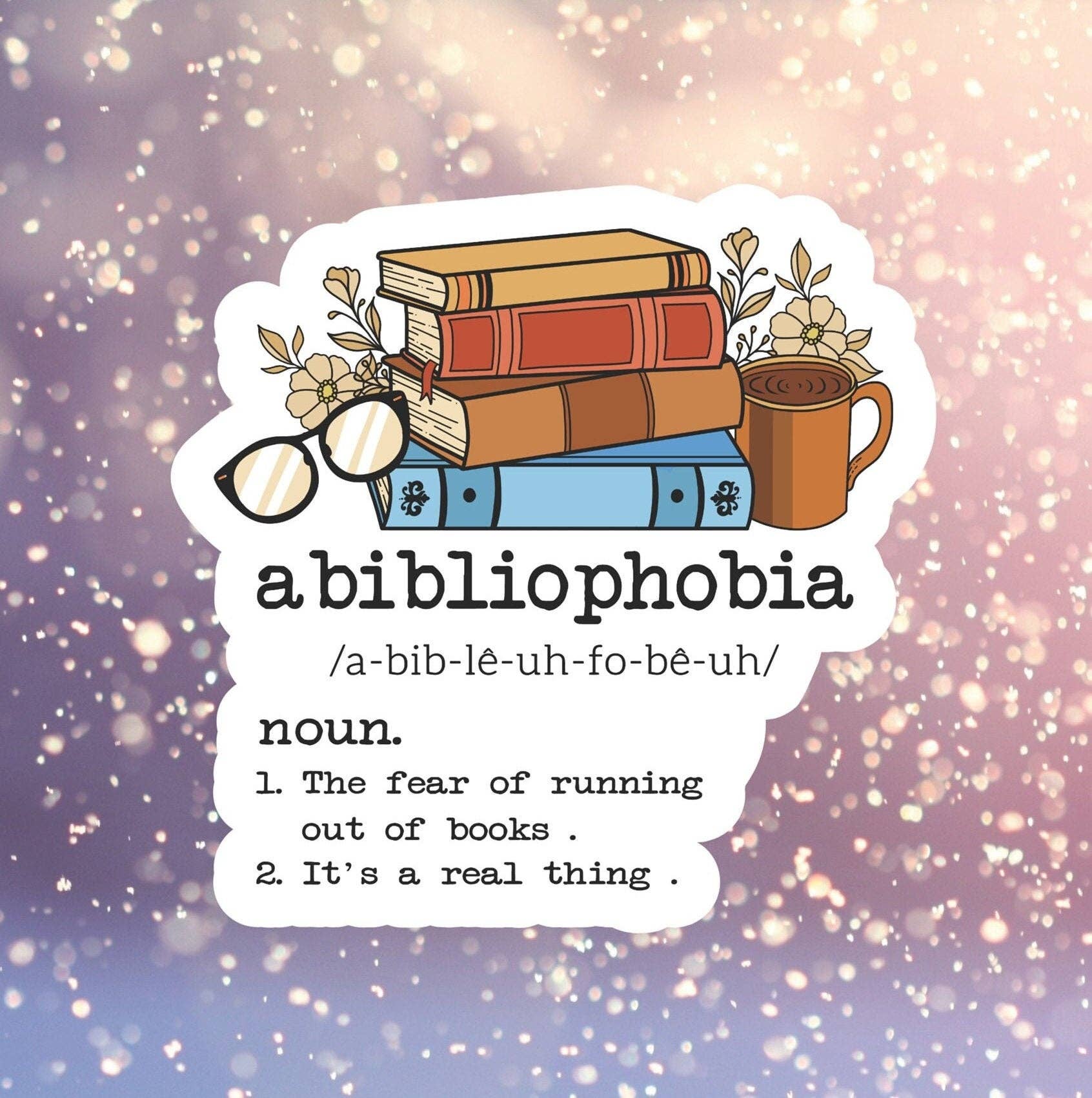 Fables and Fae - Abibliophobia Book Sticker: 3 / Glossy