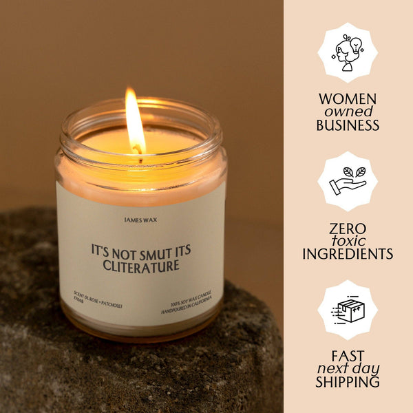 James Wax - Feminist Gift It's Not Smut its Cliterature Candle