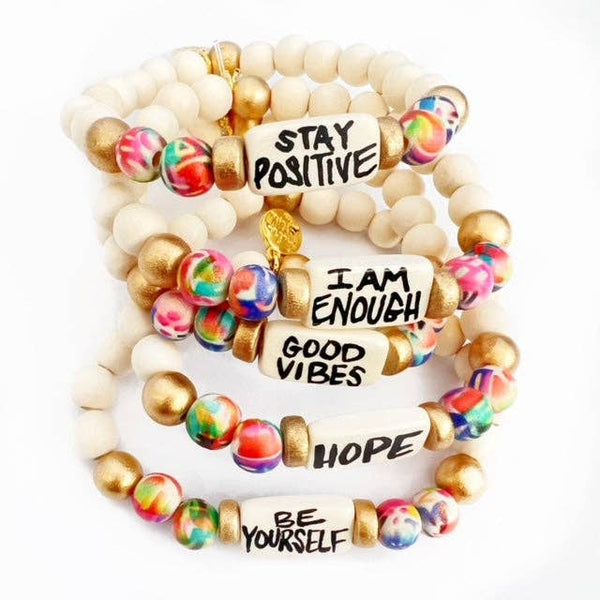 Audra Style - Affirmation Word Beaded Bracelets Inspirational - Abstract