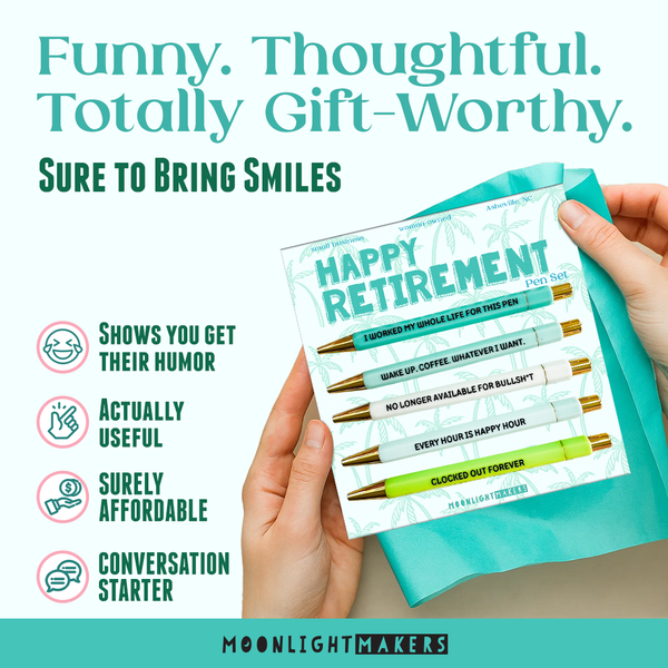 Moonlight Makers - Happy Retirement - Pen Set - Gift
