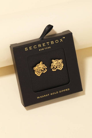 Anarchy Street - Secret Box Tiger Head Stud Earrings