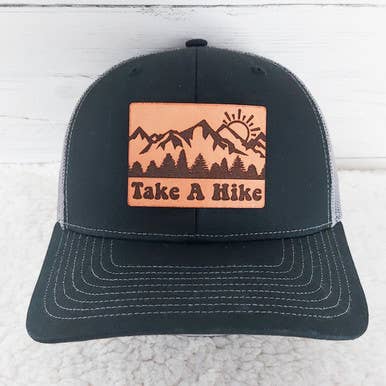 Trendy Transfers - Take A Hike TAN Leather Patch