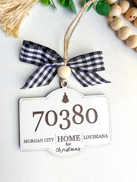 Geaux Magnolia - Zip Code Christmas Ornament Custom City & State