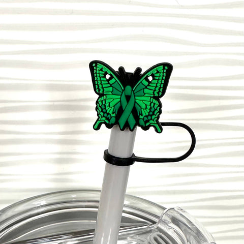 iconic mi - Straw Cover Awareness Month Green Ribbon 10mm