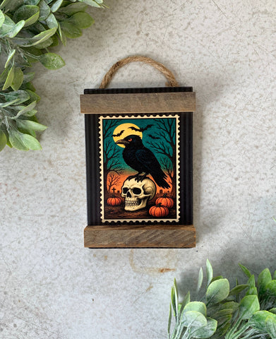 North Fork Mercantile -  Raven and Skull Sign, Halloween Sign, Halloween Gift