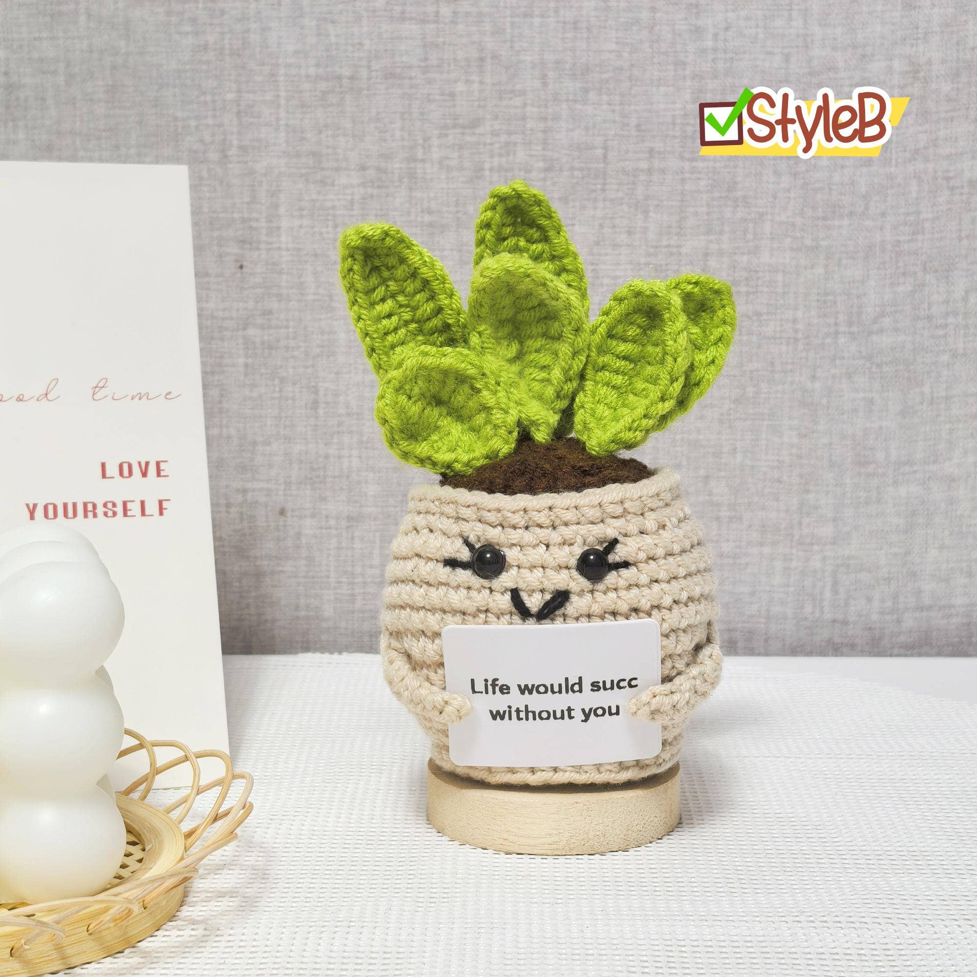 TOMOPOD LLC - Handmade Crochet Daisy/Succulent/Cactus, Emotional Plant