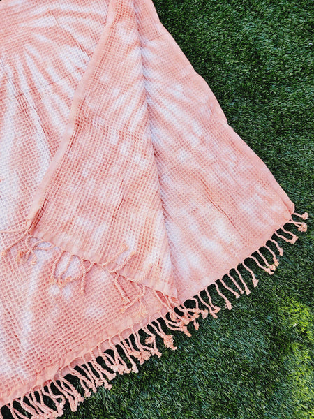 EBRU Home - 4 WAFFLE THROW/ Blanket , Assorted Tie-Dye Waffle Towel