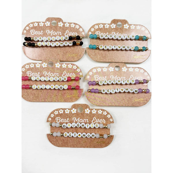 Love and Repeat - Best Mom and Daughter Word Matching Bracelet