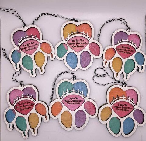 The Cracked Pig - Rainbow Bridge Pet Memorial Ornament With Generic Sayings