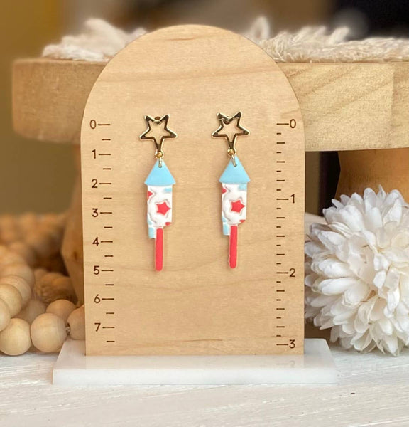Clayhouse Colours - Fourth of July Handmade Earrings | Red White & Blue Earrings